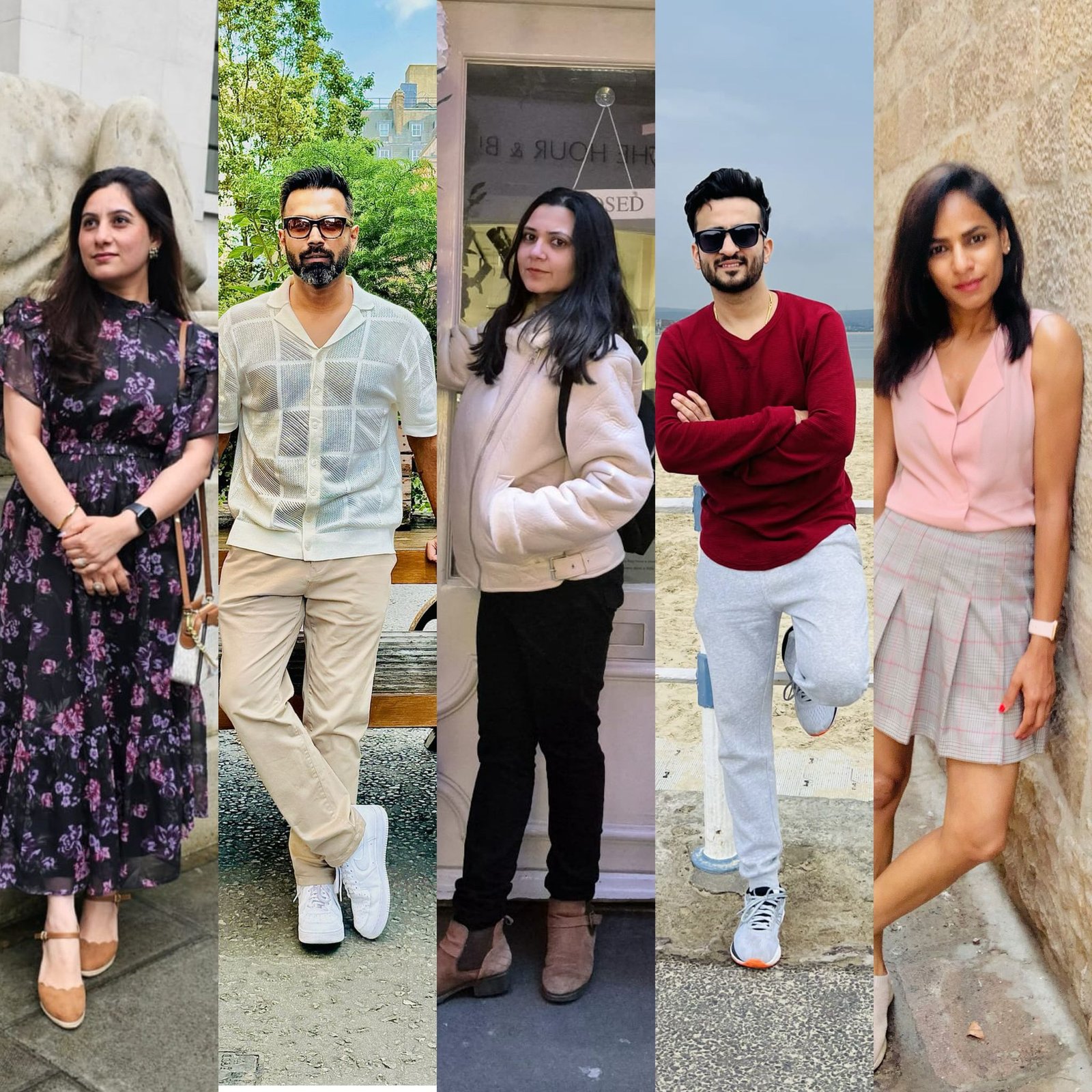 The five directors of V.I.B.E. standing confidently, representing vibrant Indo-British leadership.